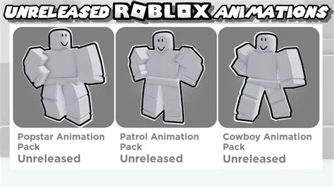 All 7 Unreleased Roblox Animation Packs Youtube