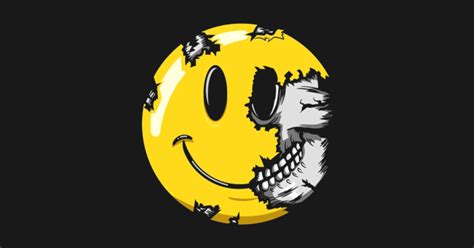 Smiley Face Skull Smile Skeleton Shirt Halloween Emoji Granddad