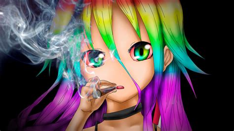 Anime Girl Smook Weed By Thefokermx On Deviantart