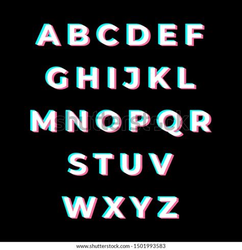 Vector Tiktok Font Alphabet Stock Vector Royalty Free 1501993583