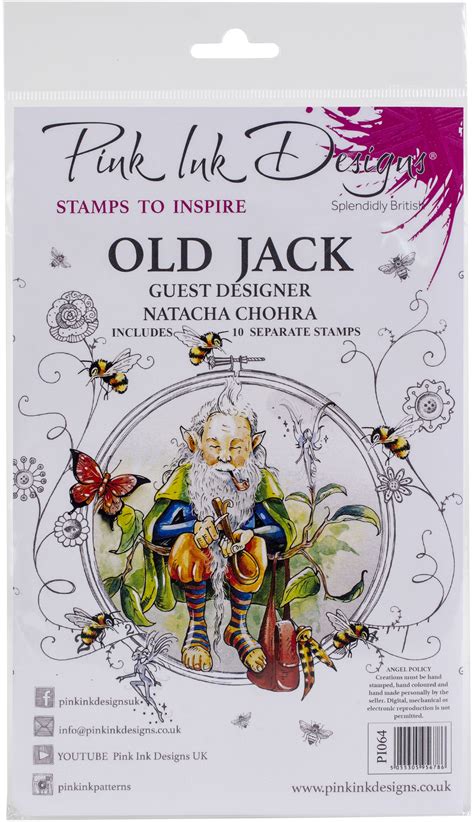 Pink Ink Designs A5 Clear Stamp Set Old Jack 5055305956786