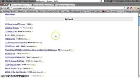 Craigslist Chattanooga Tennessee Used Cars for Sale by Owner - Deals