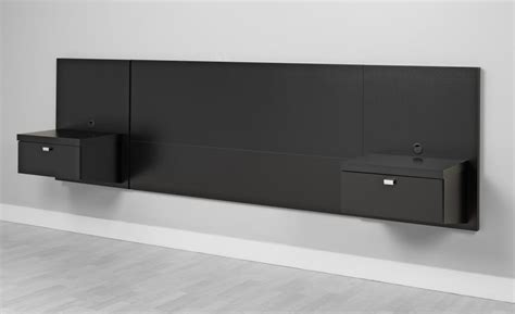 Lois upholstered bed head, wall mounting. Prepac Series 9 Designer Floating Wall Mounted Queen ...