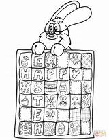 Quilt Coloring Easter Printable Silhouettes Games sketch template
