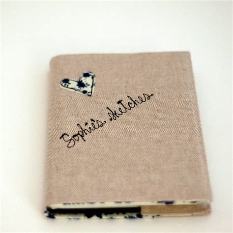 Personalised Embroidered Linen Notebook By Handmade At Poshyarns