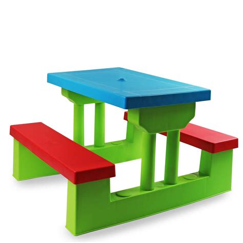 You can now dine out (or chill out) at round picnic tables. Kids Childrens Picnic Bench Table Set Outdoor Furniture | eBay