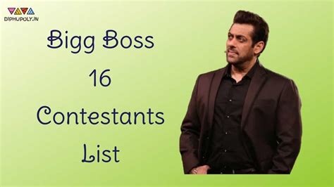 Bigg Boss Contestants List Names With Photos Celebrities