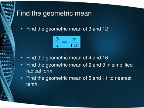 Ppt Geometric Mean Powerpoint Presentation Free Download Id5702736