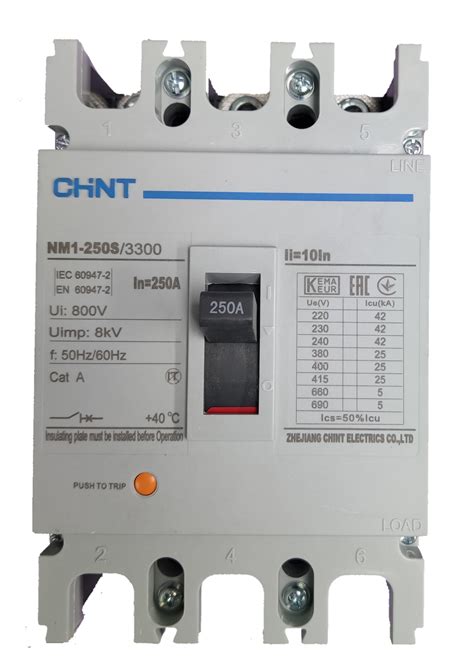 250a 3 Pole Industrial Circuit Breaker 3 Phase 50 Kaic Chint