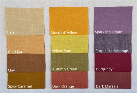 Pure Linen Fabrics Swatches Set Of Samples Etsy Canada