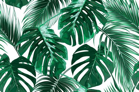Monstera Leaves Removable Wallpaper Mural Peel And Stick Etsy Palm