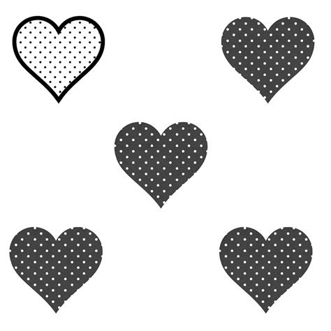 Free Digital Polka Dot Heart Scrapbooking Paper Ausdruckbares Geschenkpapier Freebie