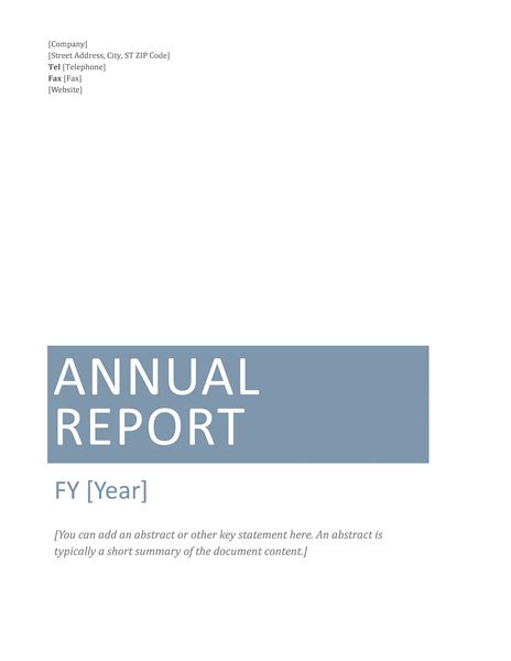Annual Financial Report Template Microsoft Word Templates