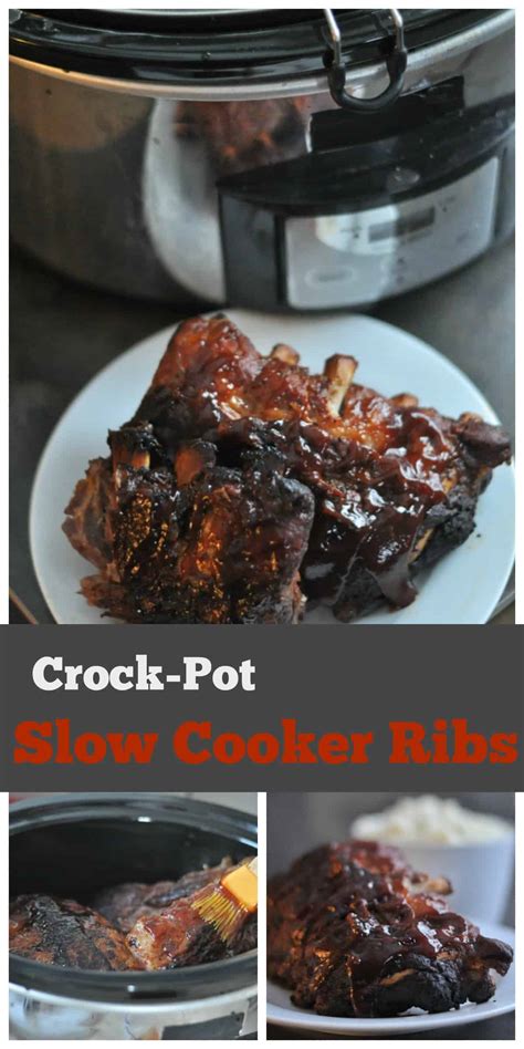 First, once the meat is cool enough to handle, place on cutting board and. Crock Pot Ribs - Dining with Alice