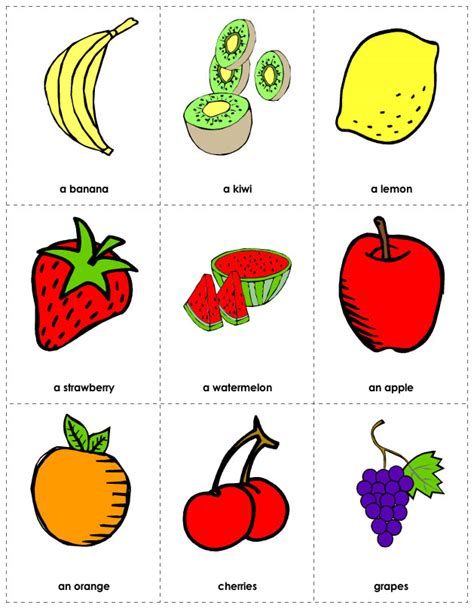 Cards For Kids Fruit Chips For Preschool And Primary Children