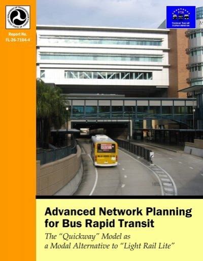 Advanced Network Planning For Bus Rapid Transit Federal Transit