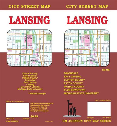 lansing michigan street map gm johnson maps