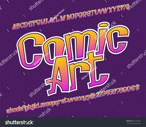 Comic Art Typeface Artistic Font Isolated Stock Vector Royalty Free