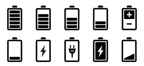 Battery Icons Set Battery Charging Charge Indicator Icon Level Battery