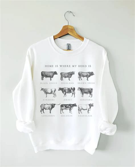 Cow Sweatshirt Western Crewneck Vintage Sweatshirt Cattle Etsy
