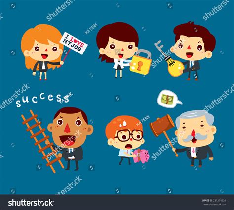 Group Cartoon Business People Set Stock Vector Royalty Free 231274639