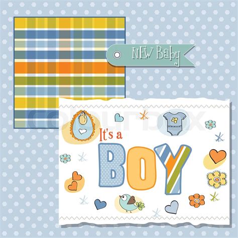 Baby Boy Shower Card Stock Vector Colourbox