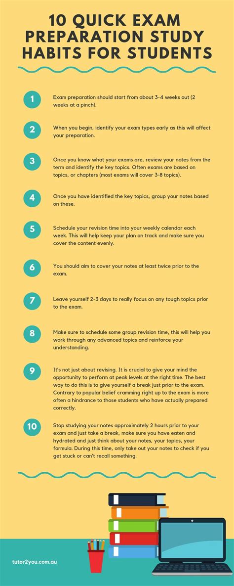 10 Exam Preparation Study Tips For Students Infographic Study Tips