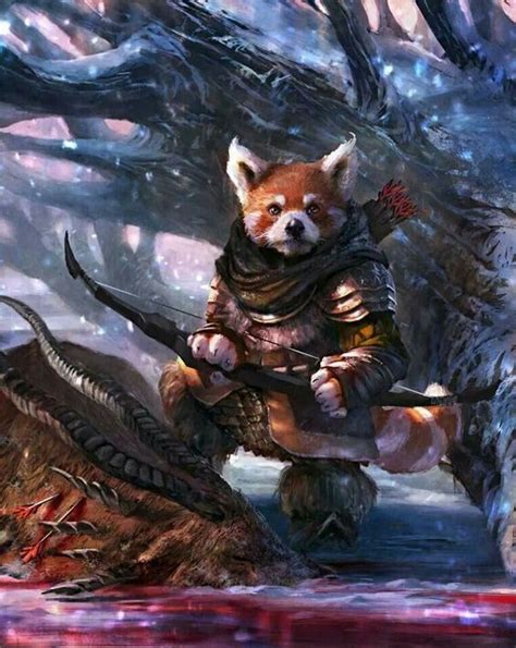 Red Panda Warrior Fantasy Warrior Heroic Fantasy Fantasy Races