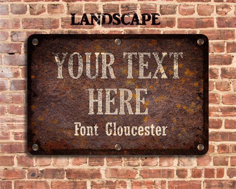Custom Rusty Metal Sign With White Text Etsy