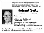 Traueranzeigen von Helmut Seitz | trauer.nn.de