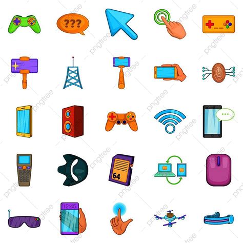 Mobile Entertainment Icons Set Idea Data White Png And Vector With
