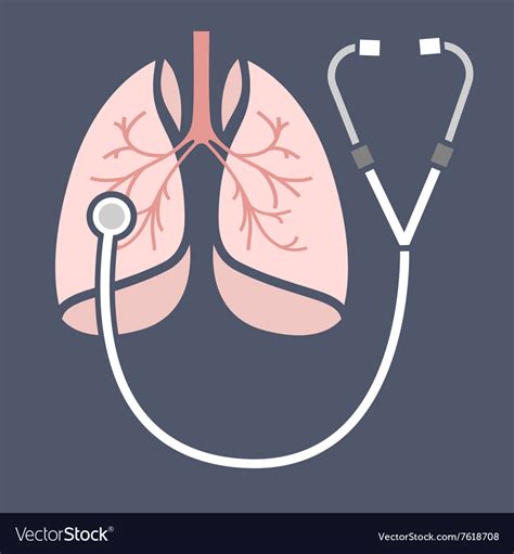Stethoscope Lungs Icon Royalty Free Vector Image
