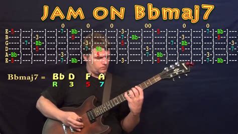 Guitar Jam Lesson Bb Major Bbmaj7 Bb D F A Jamtrack Mm60