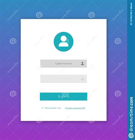Vector Login Form Page Template Stock Vector Illustration Of Business