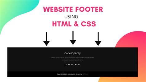 Footer Html Css Website Footer Design Youtube