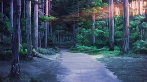 1920x1080 Forest Clearing Night Mist Everlasting Summer  481 Kb Hd