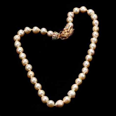 14kt Gold Pearl And Gem Set Necklace Lot 3064 Estate Jewelry