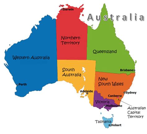 Australia Map With Capitals Cities And Towns Map Gamb