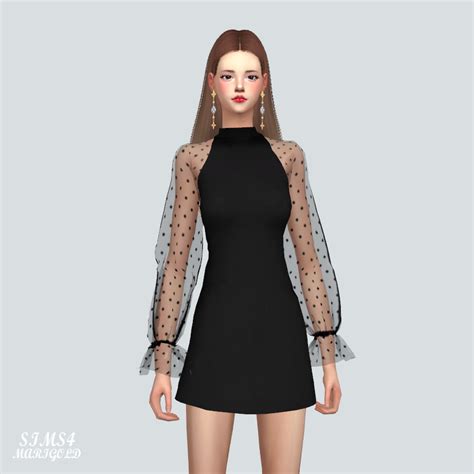 Lana Cc Finds See Through Lovely Dress By Marigold Sims 4 Sims