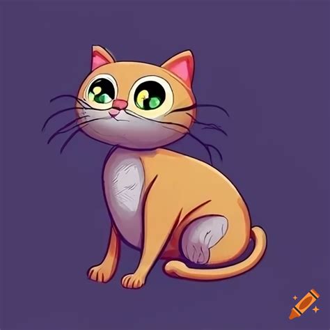 Cartoon Illustration Of A Cat