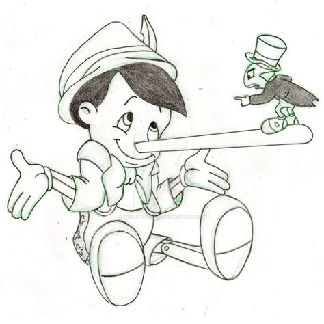 Pinocchio And Jiminy Cricket Sketch By Rob Lightning On Deviantart
