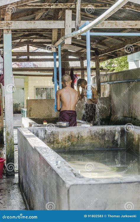 Monks In The Bath Editorial Stock Photo Image Of Asia 91802583