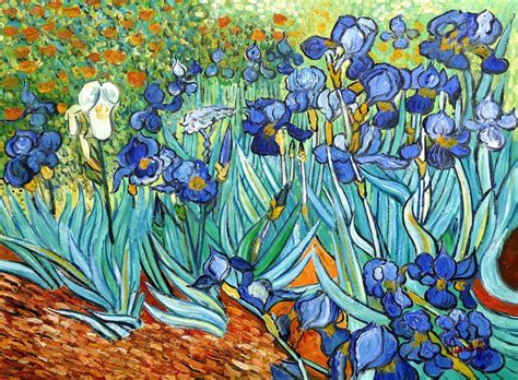 Vincent Van Gogh Blue Iris X Cm Handpainted Reproduction Oil On