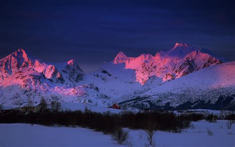 Sunlight Snow Winter Mountains Landscape Nature