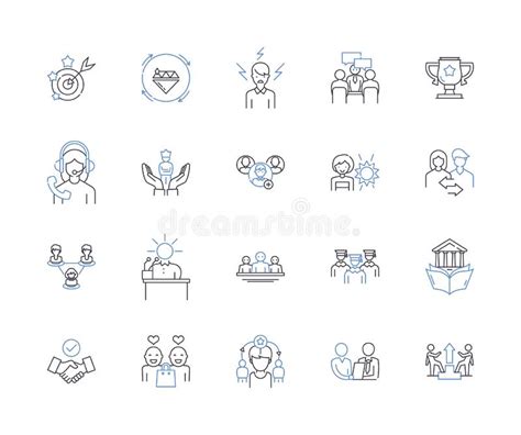 Corporate Coaching Outline Icons Collection Corporate Coaching