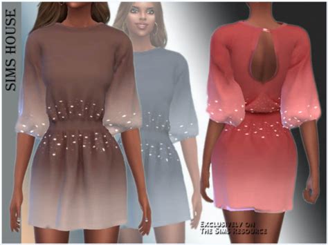 The Sims 4 Short Dress With Rhinestones By Sims House The Sims Book