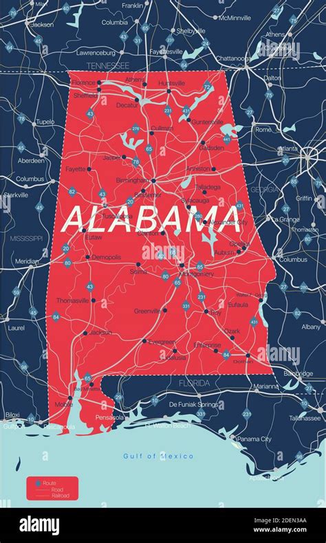 Detailed Map Of Alabama