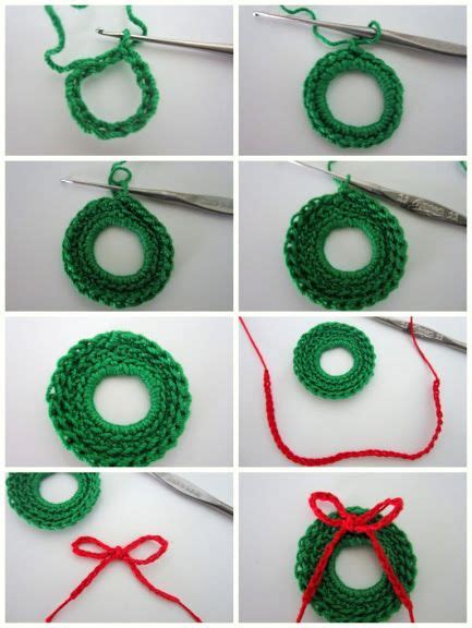 lacy crochet mini christmas wreath free pattern in case i ever learn to crochet i love these
