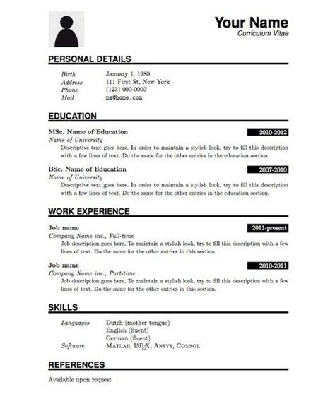 Whether you're looking for a traditional or modern cover letter template or resume example, this. Simple Resume Format Pdf | Resume pdf, Downloadable resume template, Basic resume