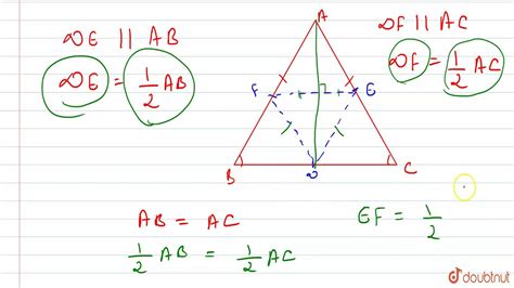 The Sides AB And AC Are Equal Of An Isosceles Triangle ABC D E And F